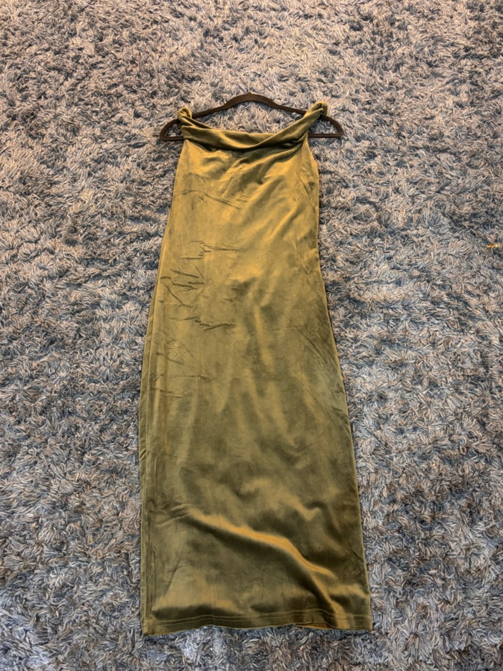 Olive Green Velour Dress